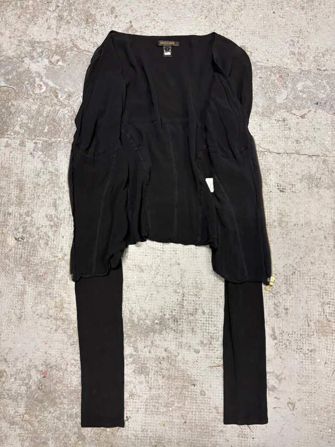 SS2003 Roberto Cavalli Zip Black Pleats Long Sleeve (M) tuBPElb 4
