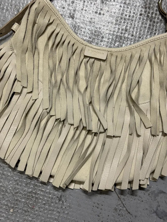 SS2003 Yves Saint Laurent Fringe Layered White Leather Handle Bag by Tom Ford SRfVPxP 6