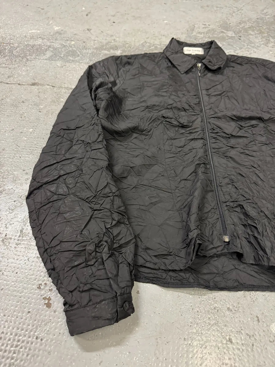 SS2004 Anne Fontaine Plissé Black Light Jacket (M) FoWKxsS 5