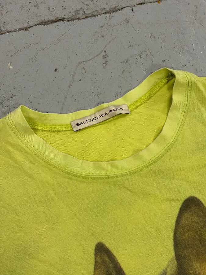 SS2004 Balenciaga Neon Yellow Police Dog T-Shirt ZQmpjRQ 4