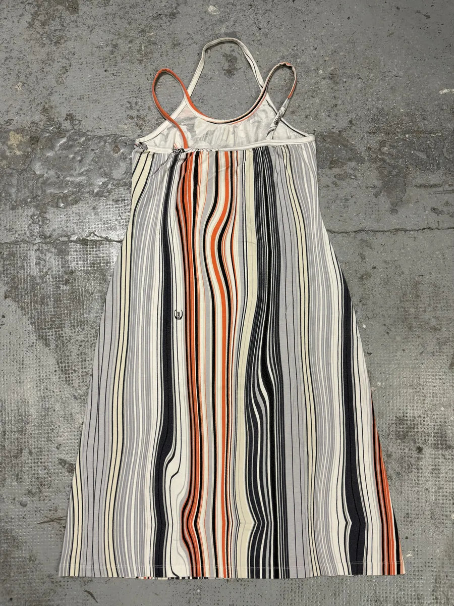 SS2004 Cavalli Abstract Orange White Flowers Dress LryrSwX 0