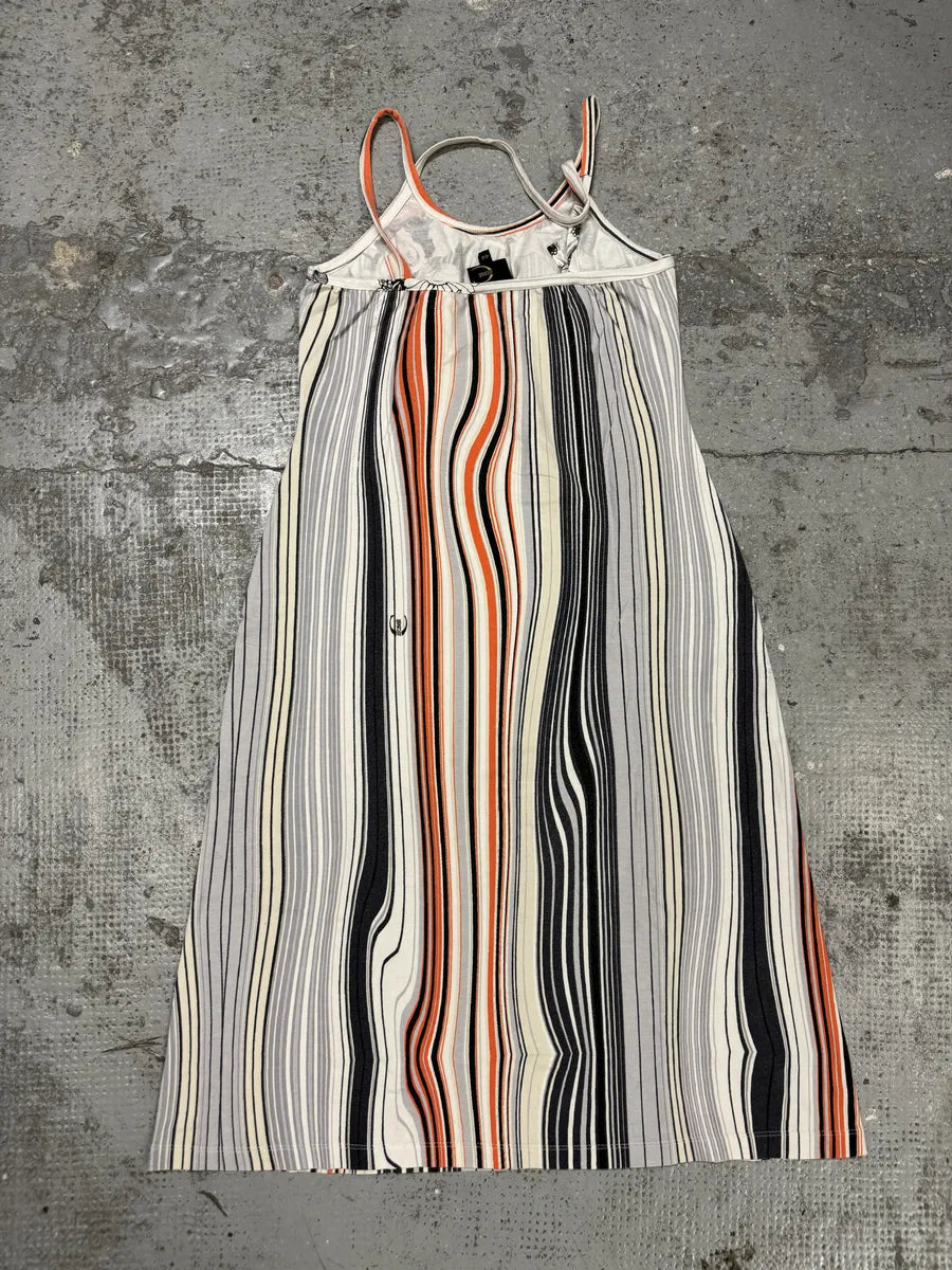 SS2004 Cavalli Abstract Orange White Flowers Dress LryrSwX 2