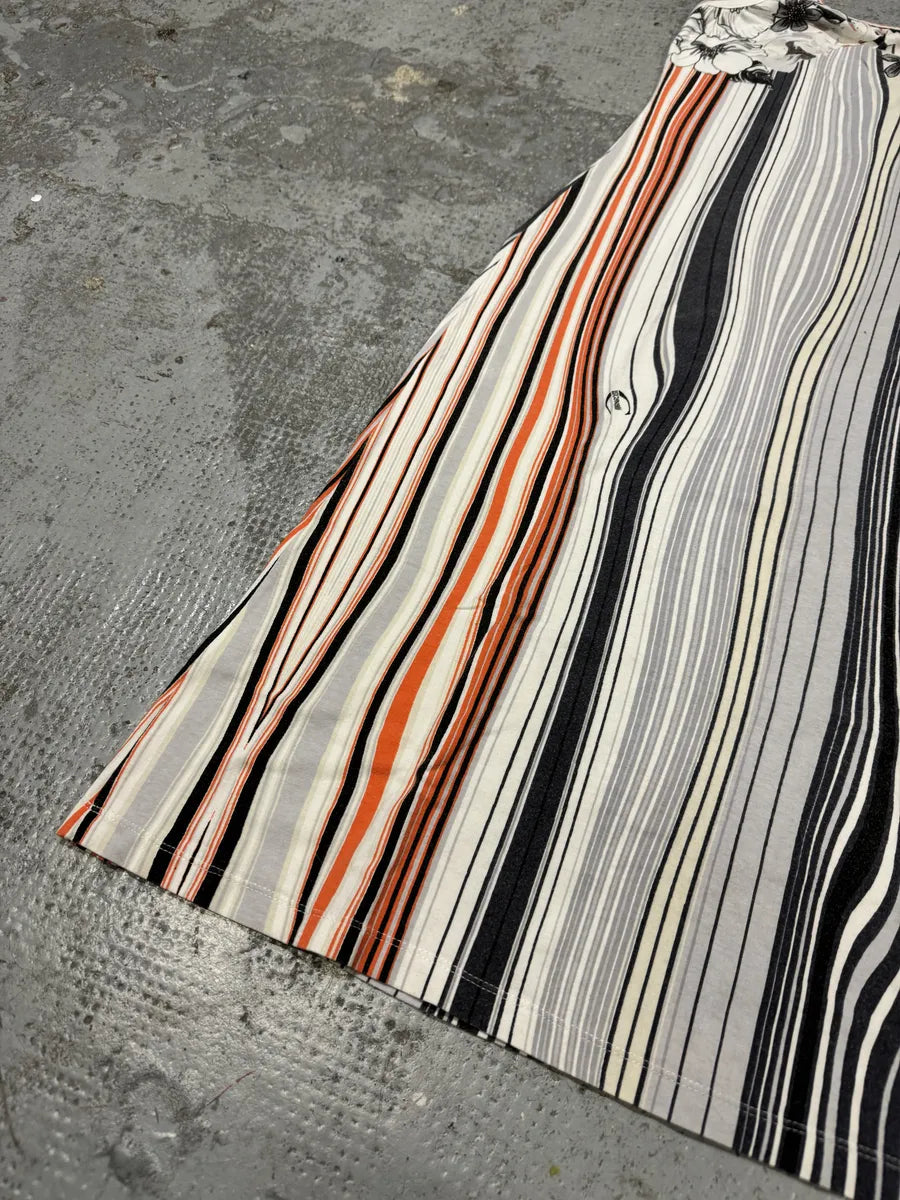 SS2004 Cavalli Abstract Orange White Flowers Dress LryrSwX 3