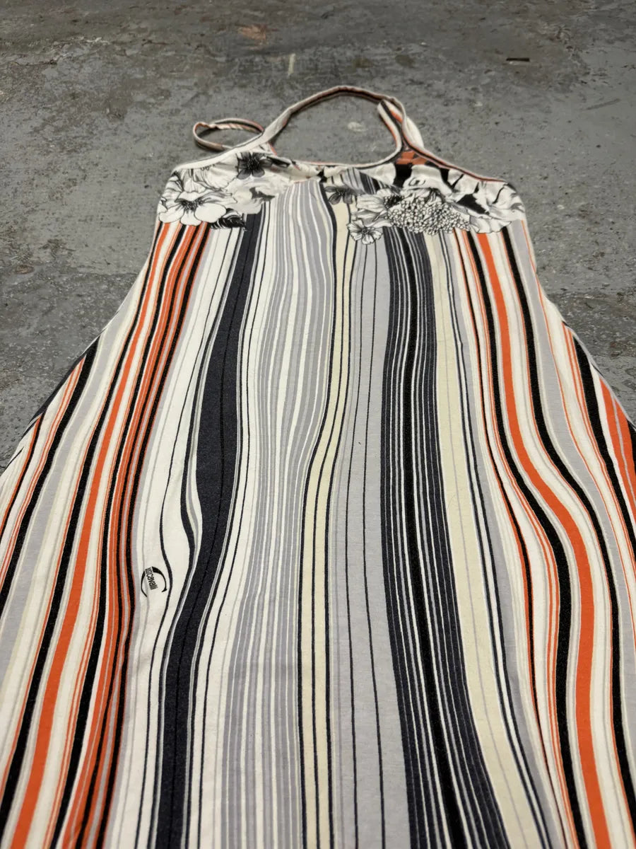 SS2004 Cavalli Abstract Orange White Flowers Dress LryrSwX 4