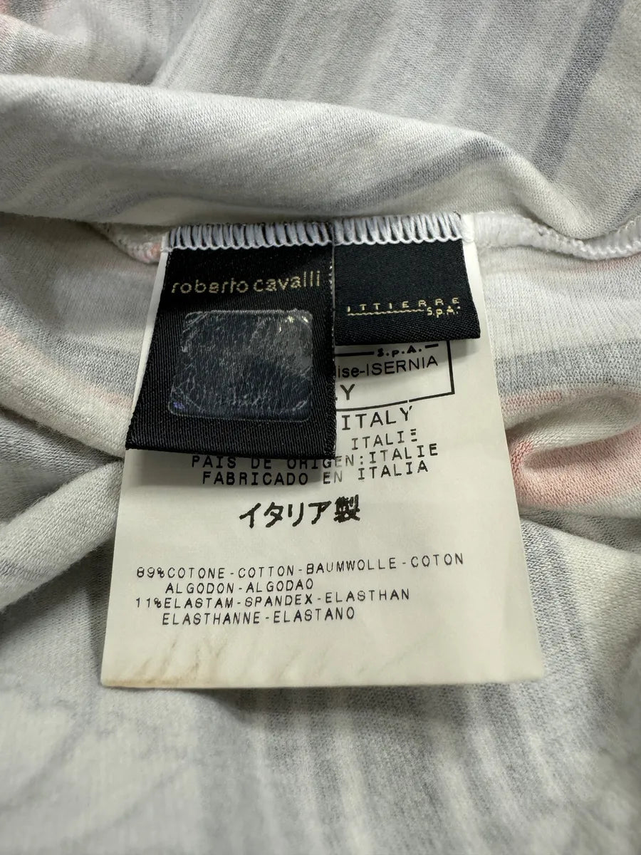 SS2004 Cavalli Abstract Orange White Flowers Dress LryrSwX 6