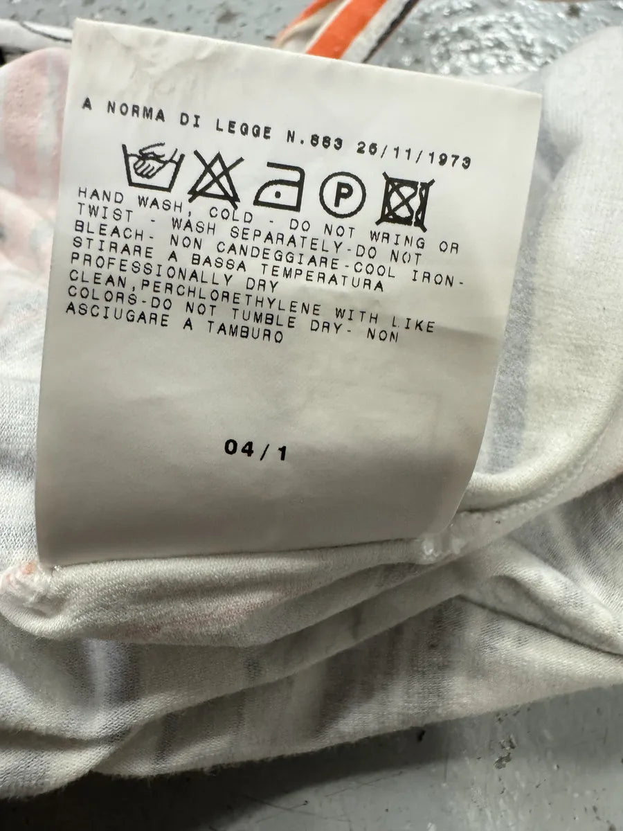 SS2004 Cavalli Abstract Orange White Flowers Dress LryrSwX 7