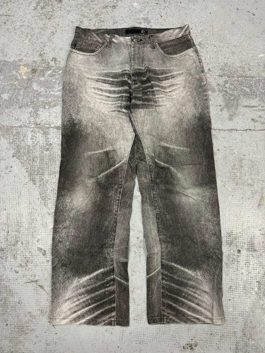 SS2004 Cavalli Black & White Eroded Vitality Pants uQlgTeS 0