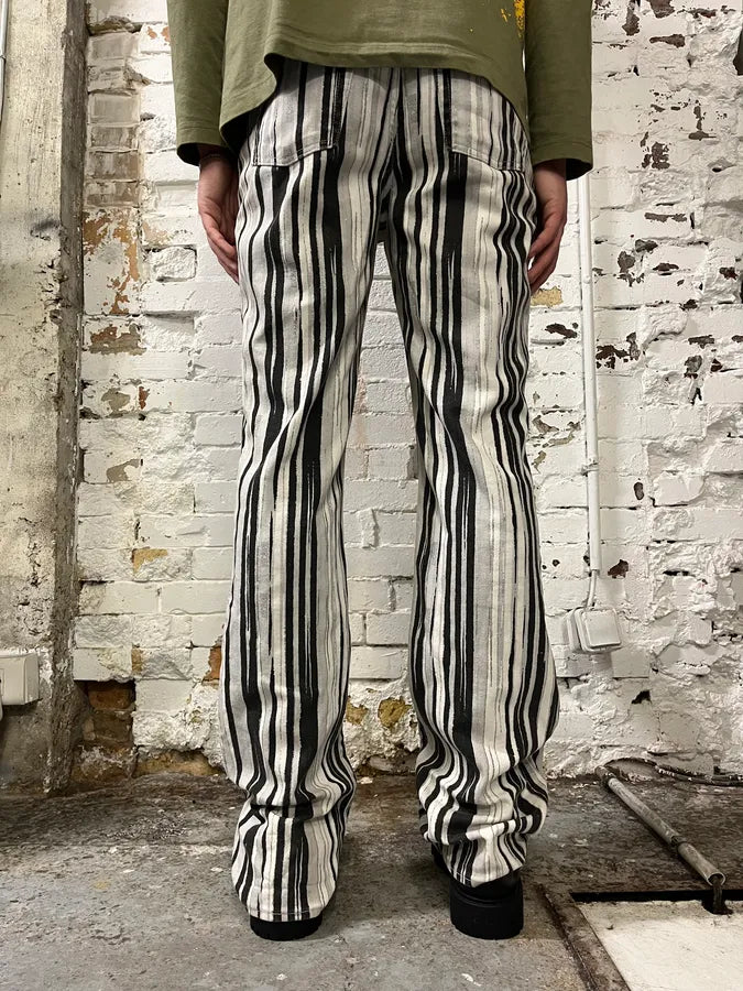 SS2004 Cavalli Black & White Lines Pants NfIjxOR 3