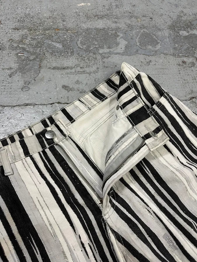 SS2004 Cavalli Black & White Lines Pants NfIjxOR 9