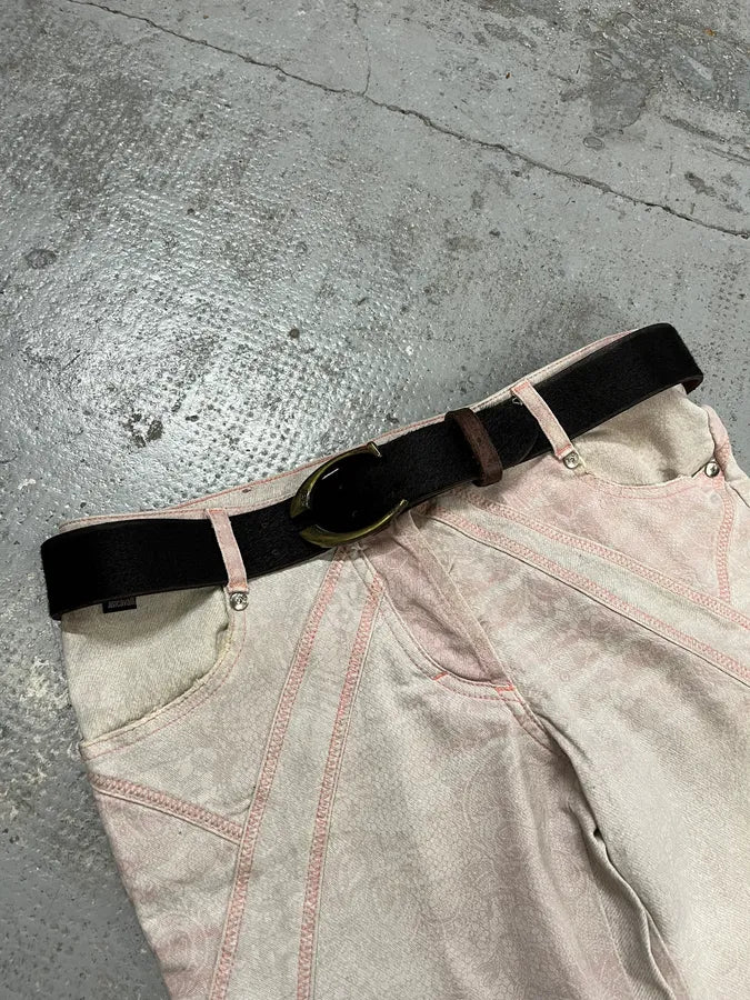 SS2004 Cavalli Black Calf Hair Pony Hair Belt CsgEHai 0
