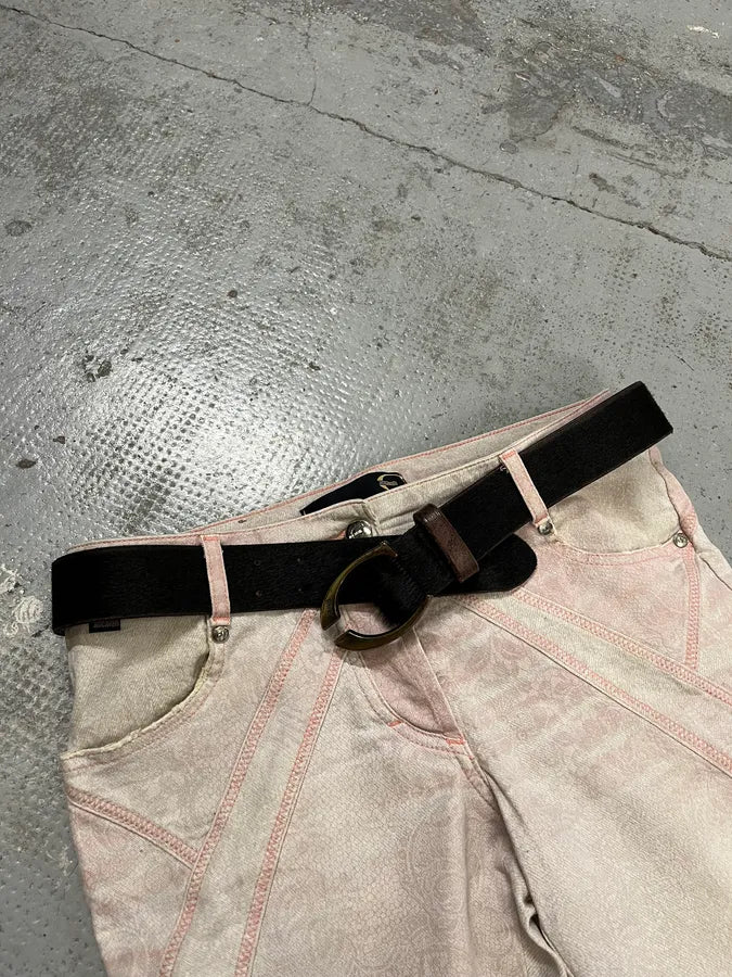 SS2004 Cavalli Black Calf Hair Pony Hair Belt CsgEHai 2