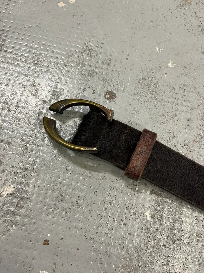 SS2004 Cavalli Black Calf Hair Pony Hair Belt CsgEHai 5