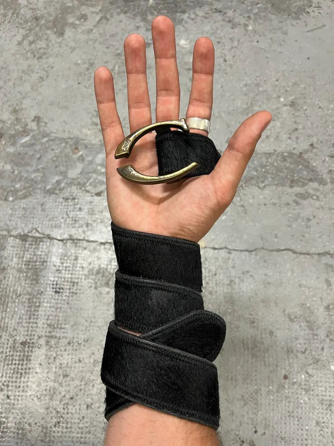 SS2004 Cavalli Black Pony Hair Leather Belt tqnvlfg 0