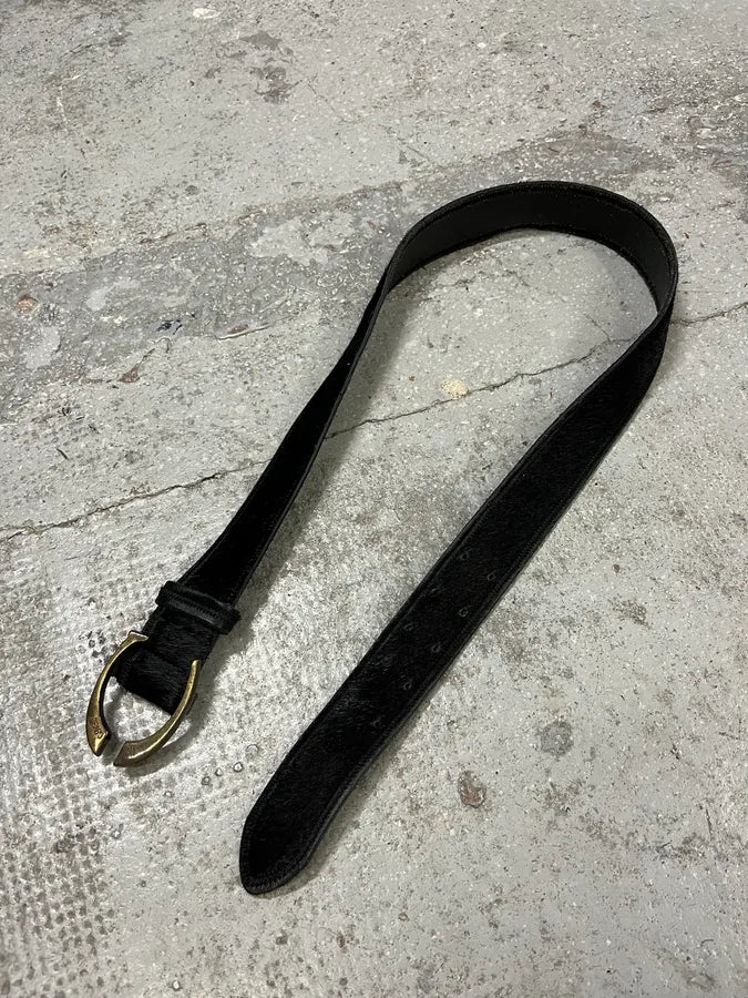 SS2004 Cavalli Black Pony Hair Leather Belt tqnvlfg 3