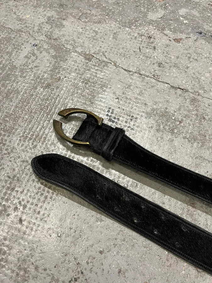 SS2004 Cavalli Black Pony Hair Leather Belt tqnvlfg 4