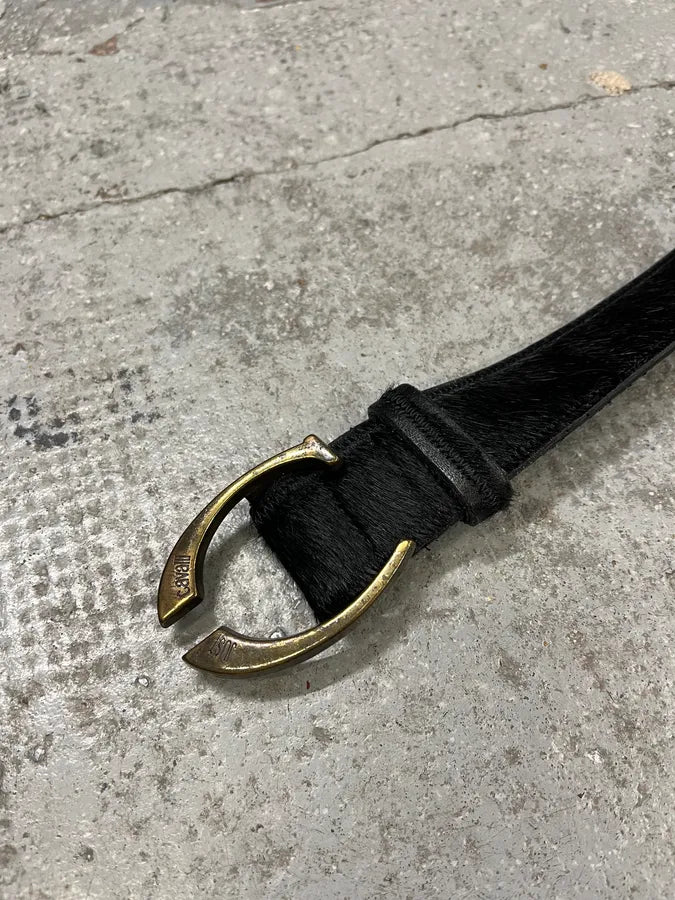 SS2004 Cavalli Black Pony Hair Leather Belt tqnvlfg 5