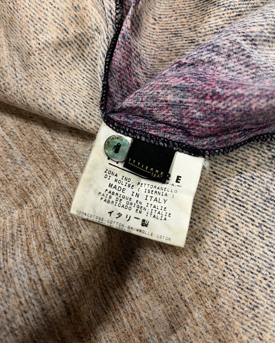 SS2004 Cavalli Bordeaux & Blue Sunset Faded Shirt BNbTKsf 9