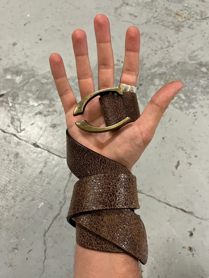 SS2004 Cavalli Brown Leather Belt UNMnrZX 0