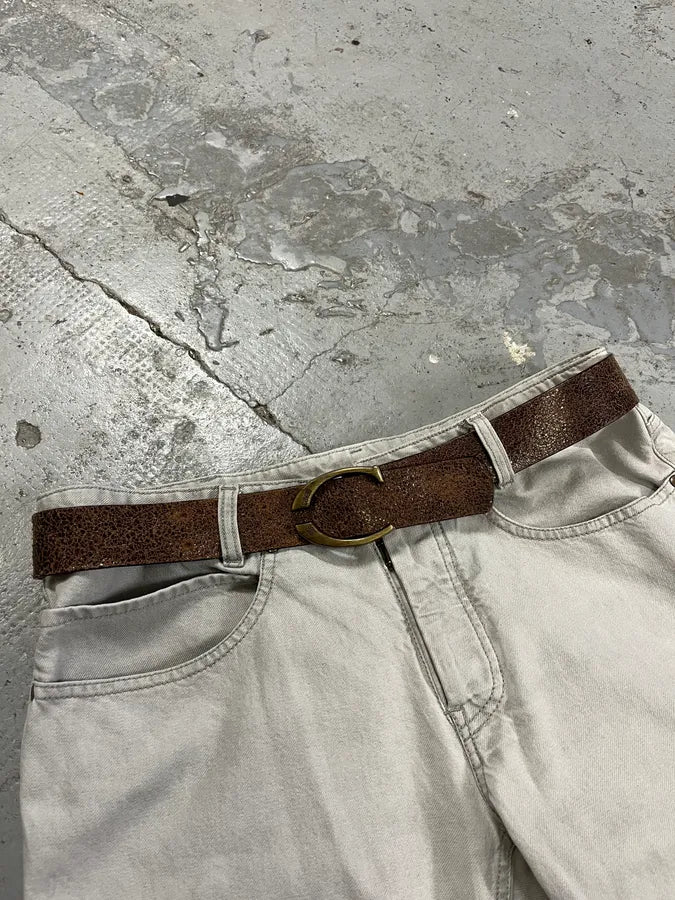 SS2004 Cavalli Brown Leather Belt UNMnrZX 1