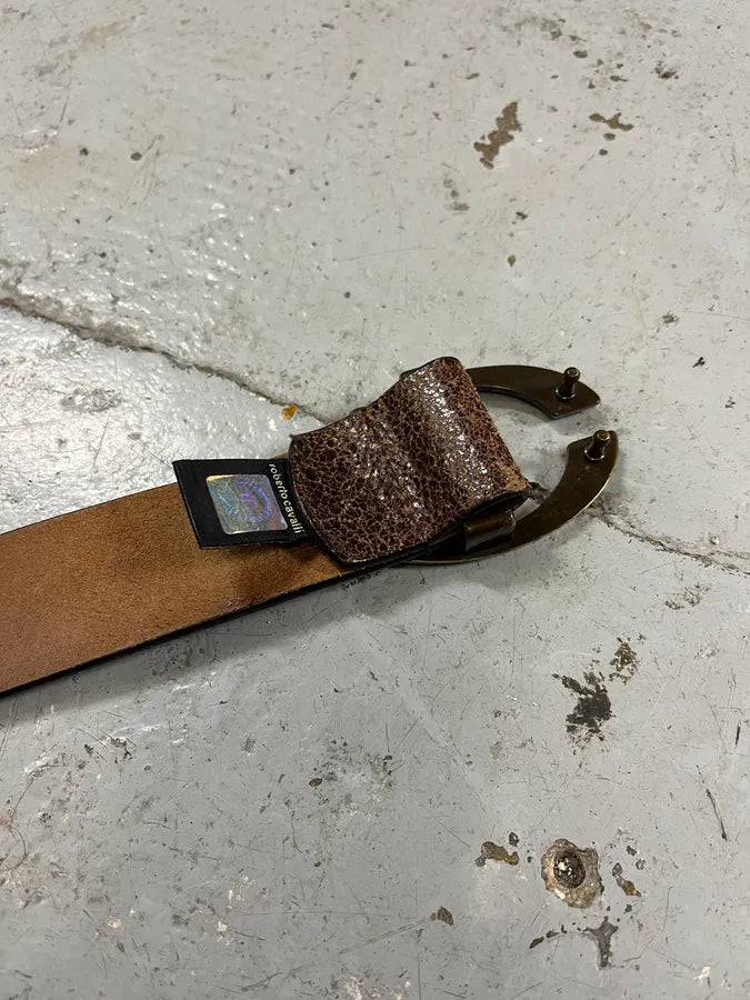 SS2004 Cavalli Brown Leather Belt UNMnrZX 8