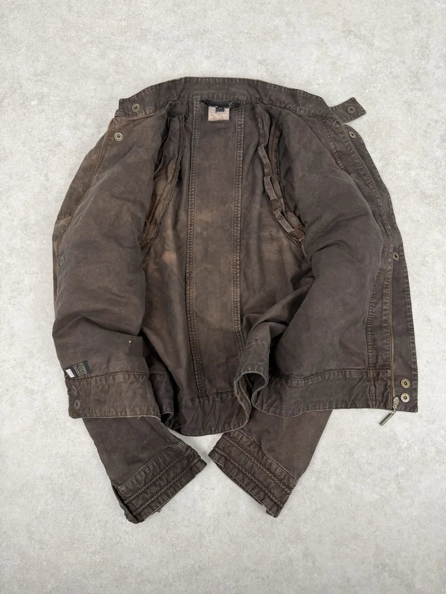 SS2004 Cavalli Brown Multi-Zip Bomber Jacket ABODWLo 6