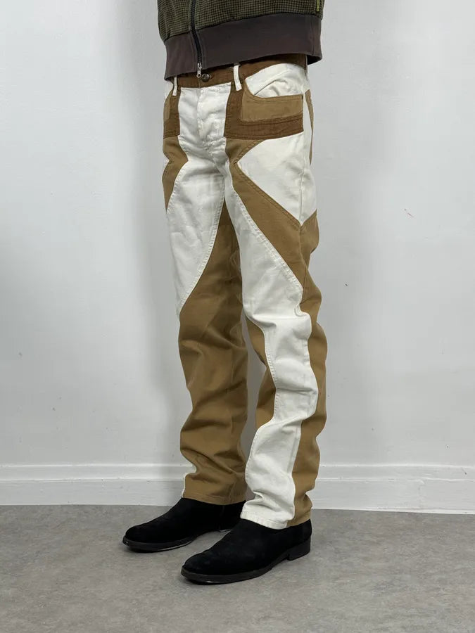 SS2004 Cavalli Calm Sahara Beige & White Pants AtqADvi 2