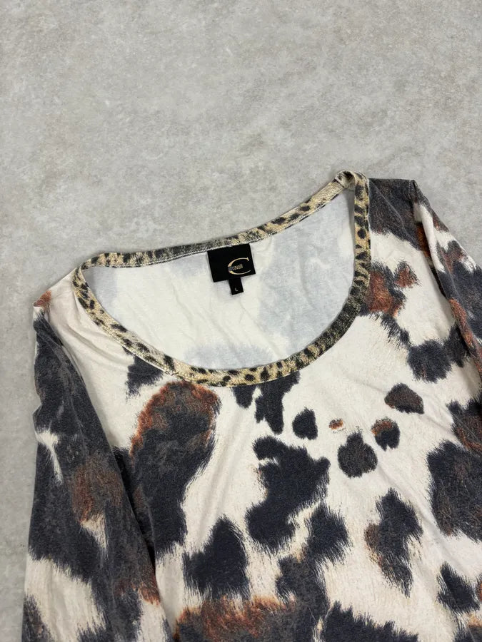 SS2004 Cavalli Cow Print Movement Longsleeves xUEveeE 4