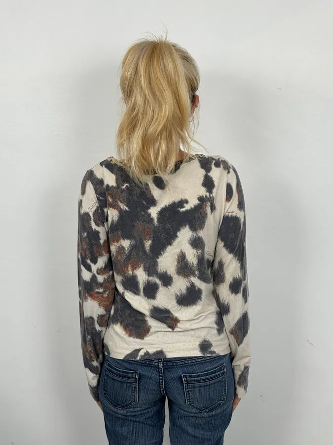 SS2004 Cavalli Cow Print Movement Longsleeves xUEveeE 2