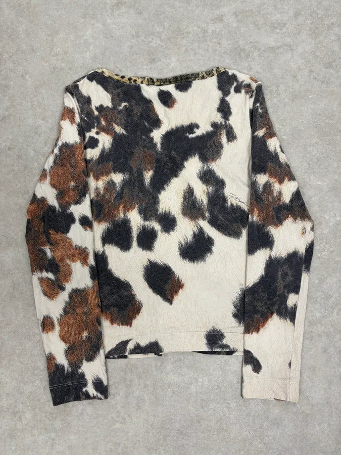 SS2004 Cavalli Cow Print Movement Longsleeves xUEveeE 5