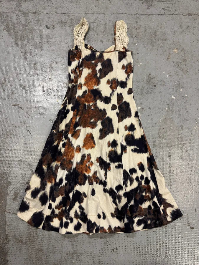 SS2004 Cavalli Cowprint Effect White & Brown Dress MCNXczM 1