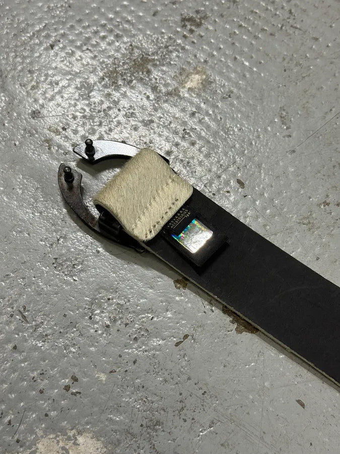 SS2004 Cavalli Creamy Beige Pony Hair Leather Belt HCXuCsI 5