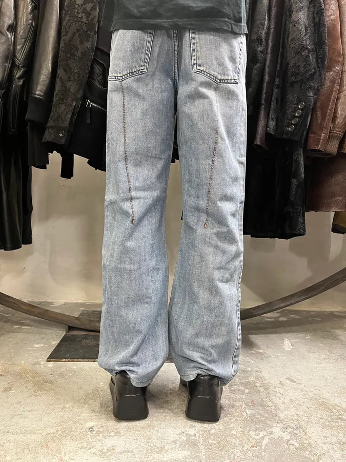 SS2004 Cavalli Double Knee Blue Denim Jeans (M) OBJzZtl 3
