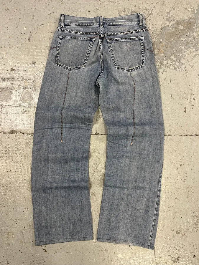SS2004 Cavalli Double Knee Blue Denim Jeans (M) OBJzZtl 6