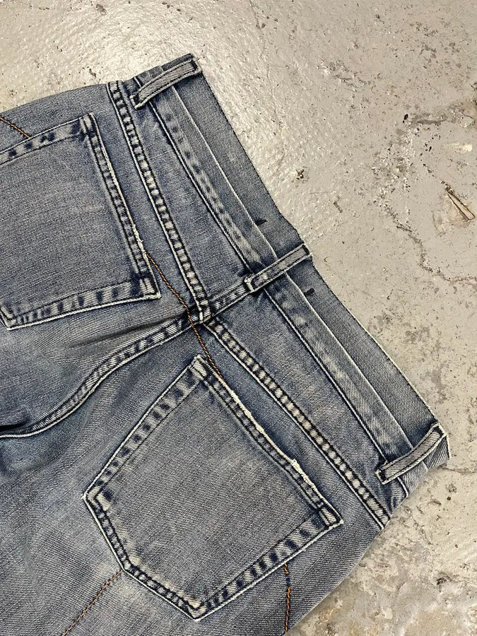 SS2004 Cavalli Double Knee Blue Denim Jeans (M) OBJzZtl 7