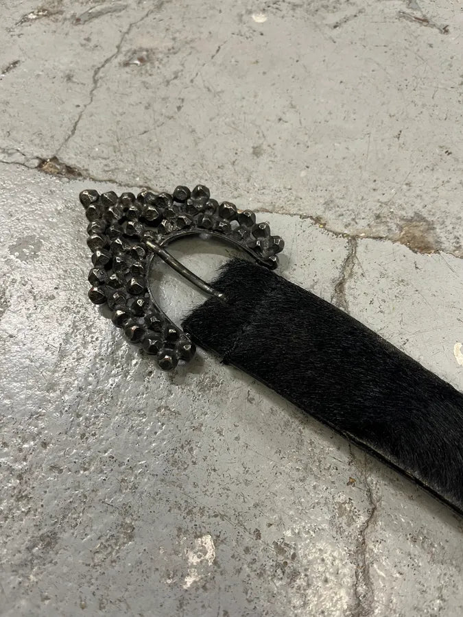 SS2004 Cavalli Embellished Buckle Black Pony Hair Leather Bely sxkrkVj 4