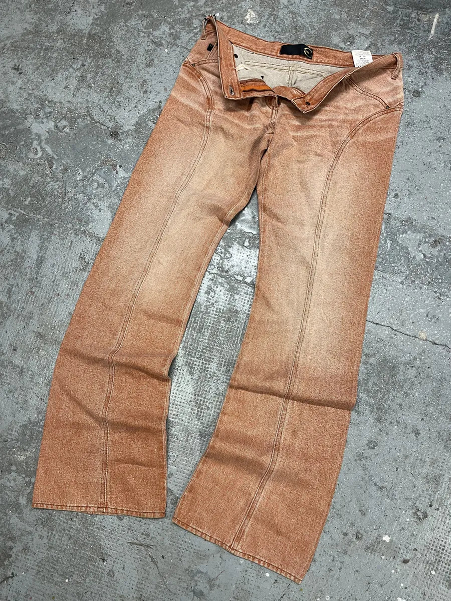 SS2004 Cavalli Faded Orange Structured Pants enISgqq 8