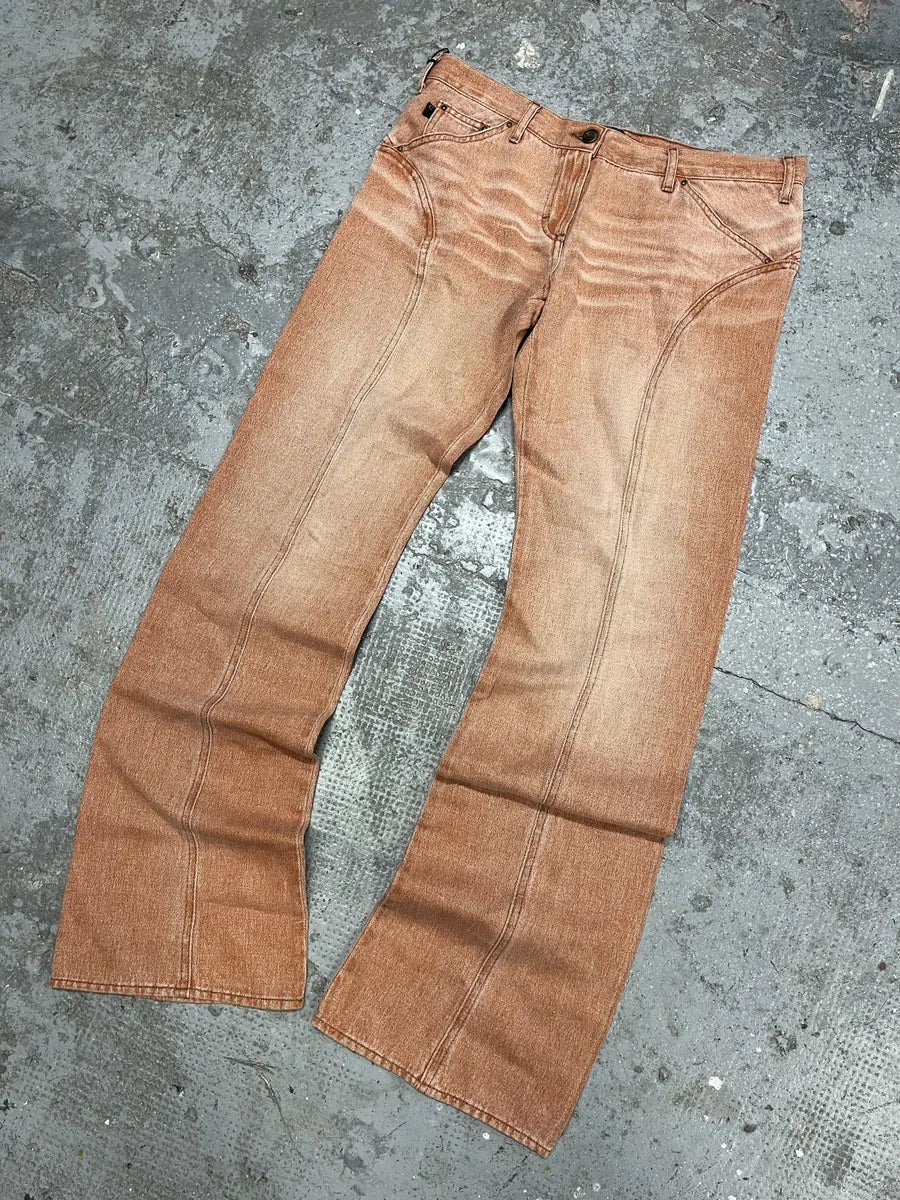 SS2004 Cavalli Faded Orange Structured Pants enISgqq 9