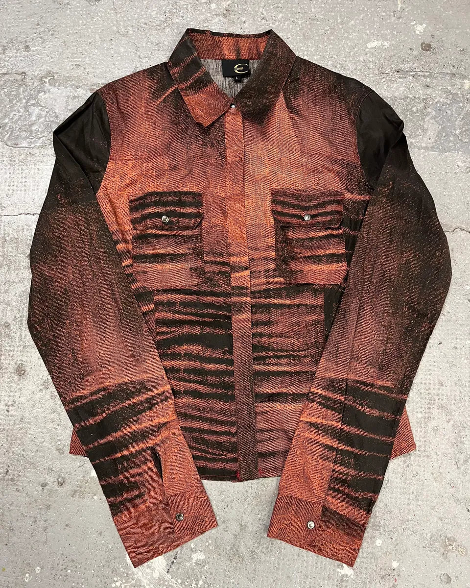 SS2004 Cavalli Faded Orange Vitality Sunset Shirt (M/L) QZuofdw 0
