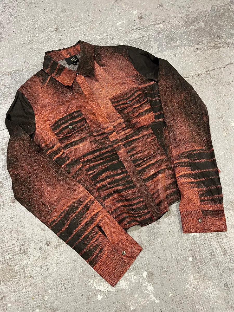 SS2004 Cavalli Faded Orange Vitality Sunset Shirt (M/L) QZuofdw 3