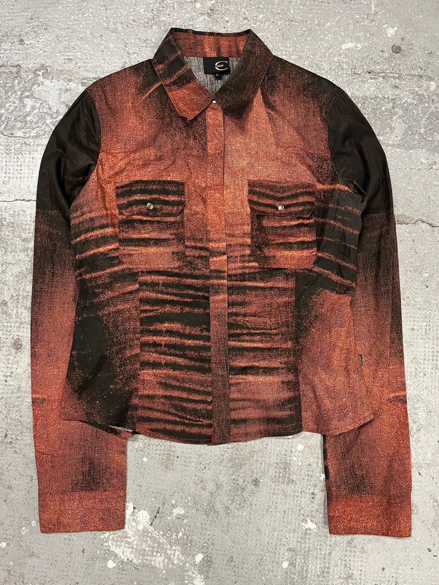 SS2004 Cavalli Faded Orange Vitality Sunset Shirt (M/L) QZuofdw 4