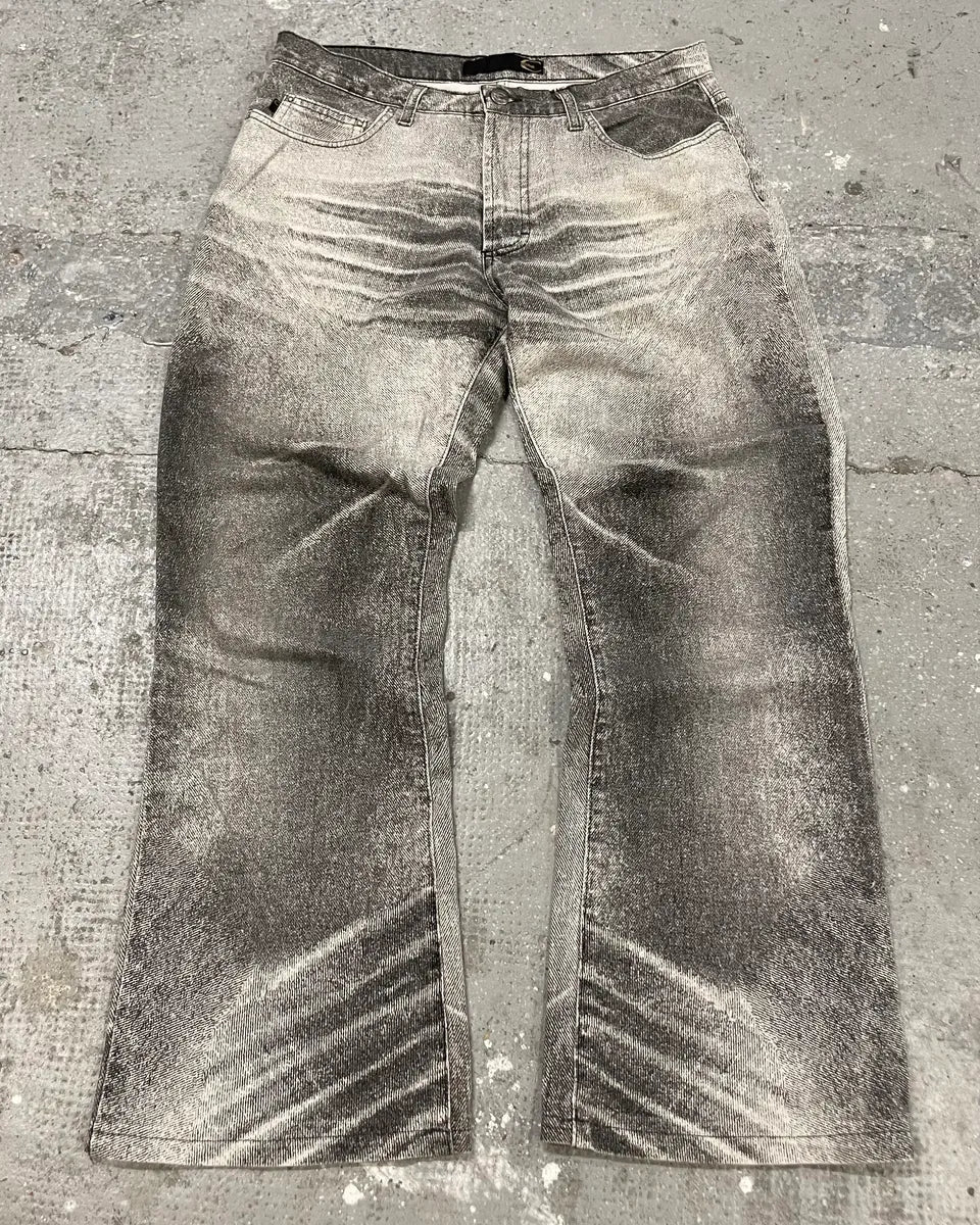 SS2004 Cavalli Faded White & Grey Cozy Pants (M) 0