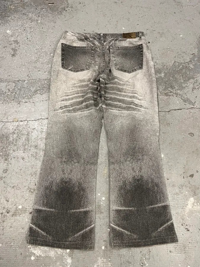 SS2004 Cavalli Faded White & Grey Cozy Pants (M) 1