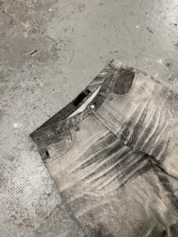 SS2004 Cavalli Faded White & Grey Cozy Pants (M) 3