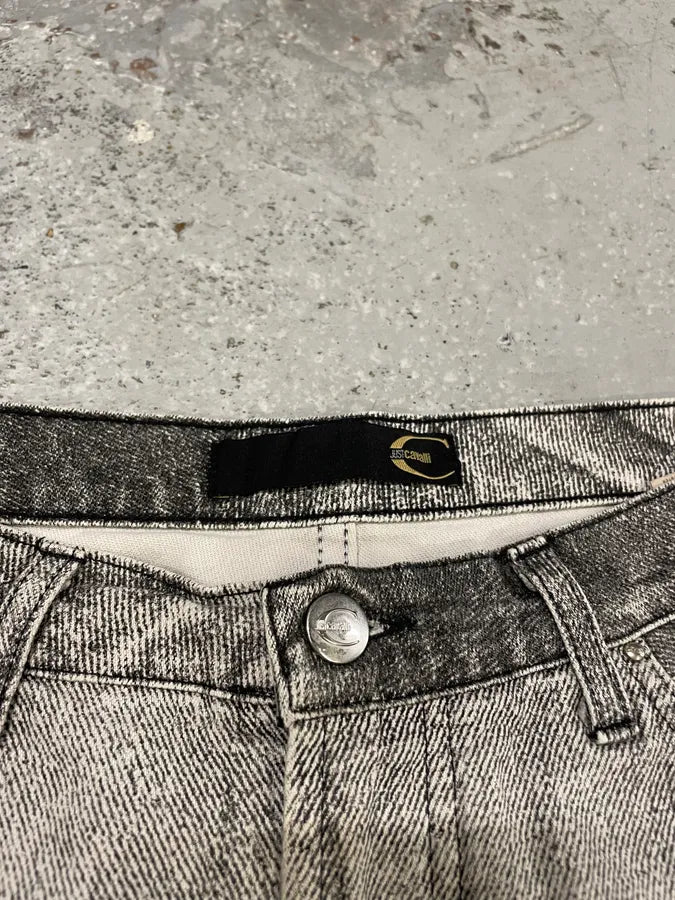 SS2004 Cavalli Faded White & Grey Cozy Pants (M) 4