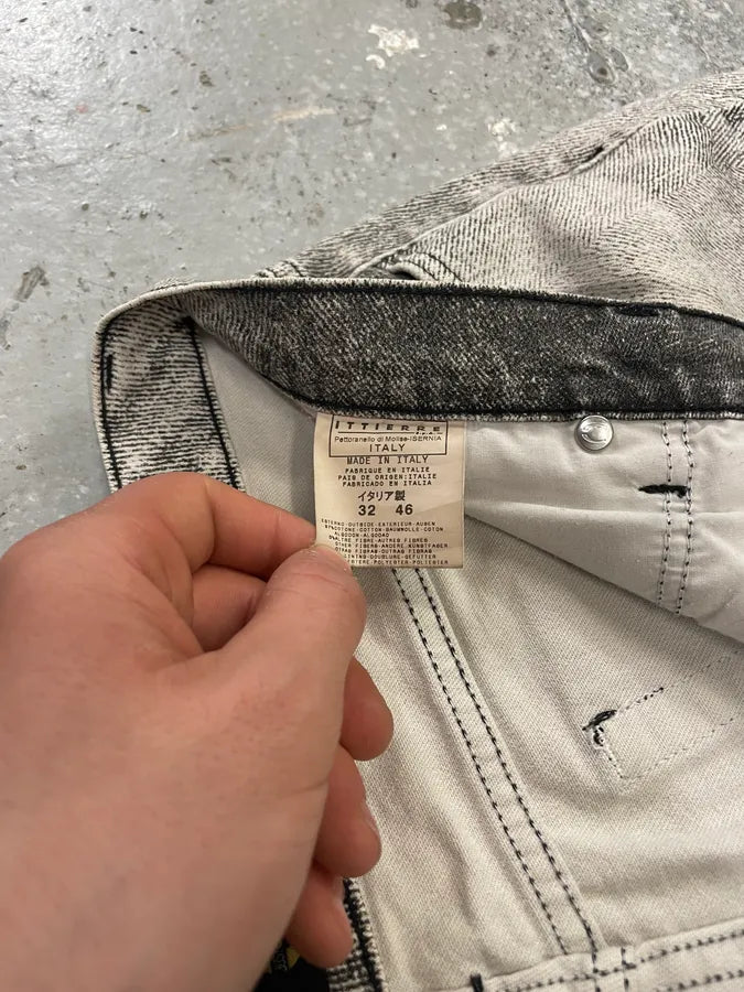 SS2004 Cavalli Faded White & Grey Cozy Pants (M) 5