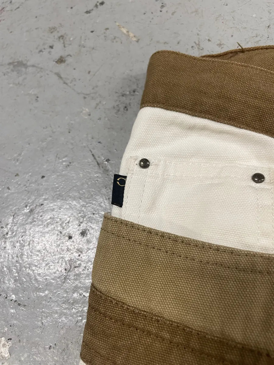 SS2004 Cavalli Geometrical Relaxed Tricolor Beige White Pants (S) SdrcXDr 10