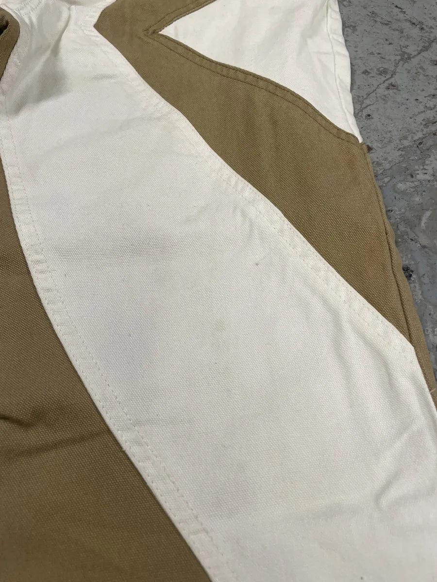 SS2004 Cavalli Geometrical Relaxed Tricolor Beige White Pants (S) SdrcXDr 11