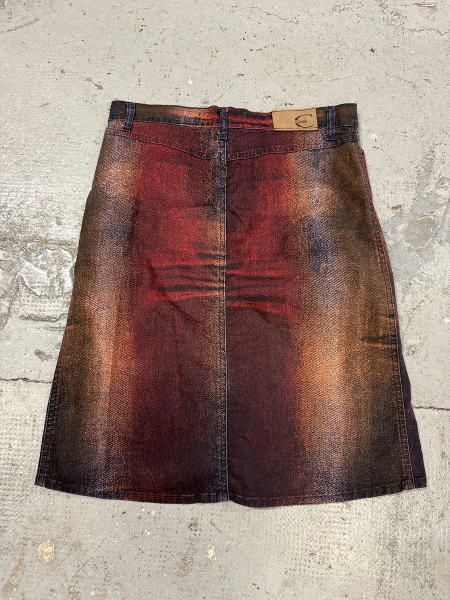 SS2004 Cavalli Glamour Red Faded Skirt OBywtzO 1