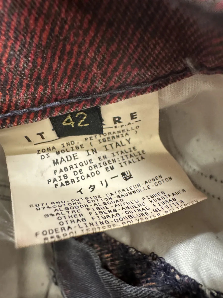 SS2004 Cavalli Glamour Red Faded Skirt OBywtzO 5