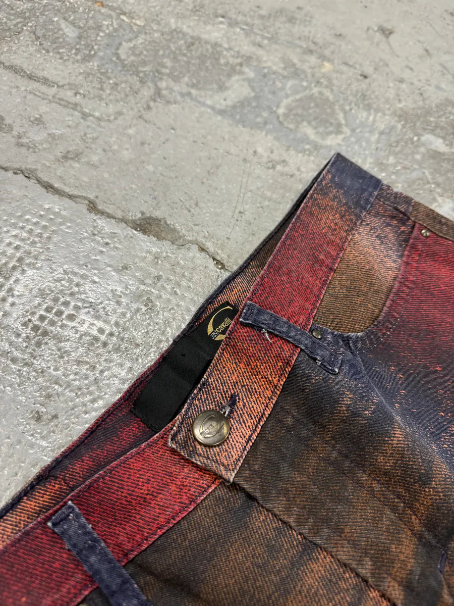 SS2004 Cavalli Glamour Red Faded Skirt OBywtzO 6